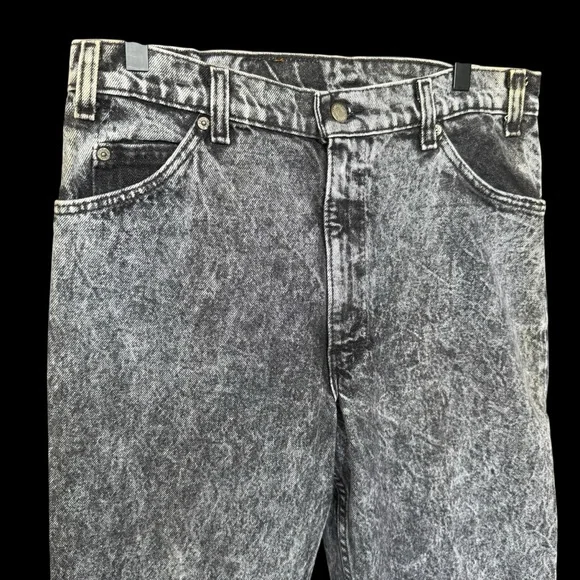 Vintage Levis Jeans Mens 34x34 (Fits 32x27) Gray Acid Wash 505 80s - Picture 2 of 12